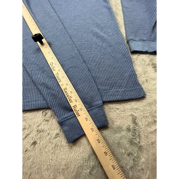 Alpine Lakes Mens Large Blue Textured Long Sleeve Thermal Top Workwear Waffle Kn - Picture 6 of 10